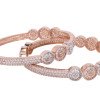 Rose Gold Silver Dual Plated White American Diamond CZ Baguette Fine Bangle