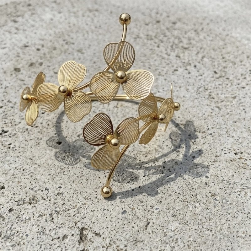 Golden Blossom floral western Arm Cuff