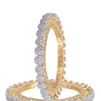 Gold Plated Round CZ American Diamond Bangle Pacheli Kada