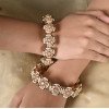 Kundan Diamond CZ Openable Floral Pearl Heavy Kada Bangles