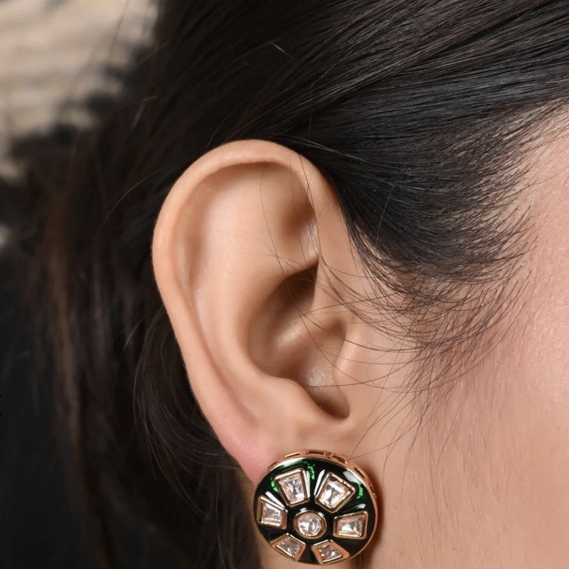 Premium Kundan CZ Motif Necklace Set For A Classic & Sophisticated Look