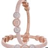 Rose Gold Silver Dual Plated White American Diamond CZ Baguette Fine Bangle