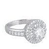 925 Silver Rhodium Plated Swiss Zirconia White Round Ring