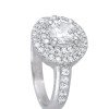 925 Silver Rhodium Plated Swiss Zirconia White Round Ring
