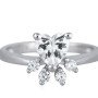 92.5 Silver Rhodium Plated Swiss Zirconia White Paw Ring