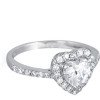 92.5 Silver Rhodium Plated Swiss Zirconia White Heart Ring