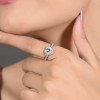 92.5 Silver Rhodium Plated Swiss Zirconia White Heart Ring