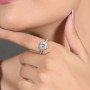 92.5 Silver Rhodium Plated Swiss Zirconia White Heart Ring