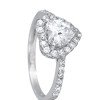 92.5 Silver Rhodium Plated Swiss Zirconia White Heart Ring
