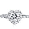 92.5 Silver Rhodium Plated Swiss Zirconia White Heart Ring
