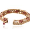 Kundan Diamond CZ Gold Finish pink Epoxy Openable Kada Bangles